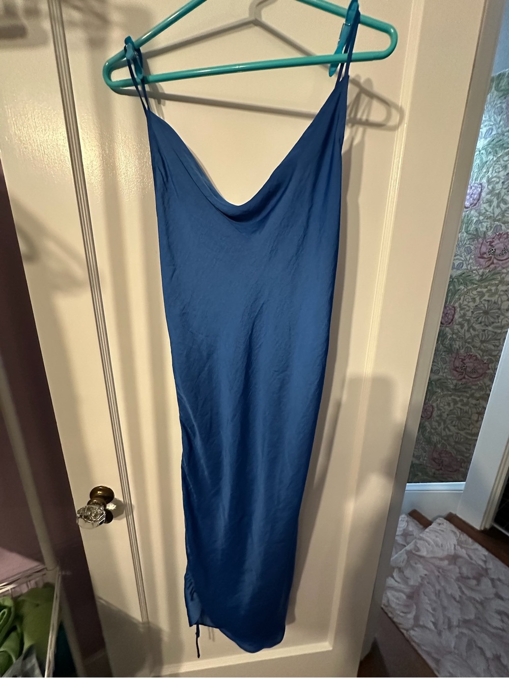 Free People Royal Blue Strapless Cowl Slip Dress